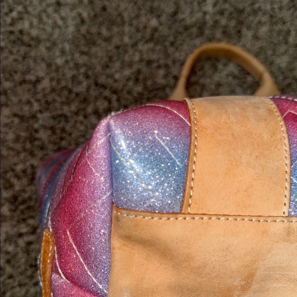 Consuela Multicolor Tote Bag with Tan Handles - Picture 4 of 6